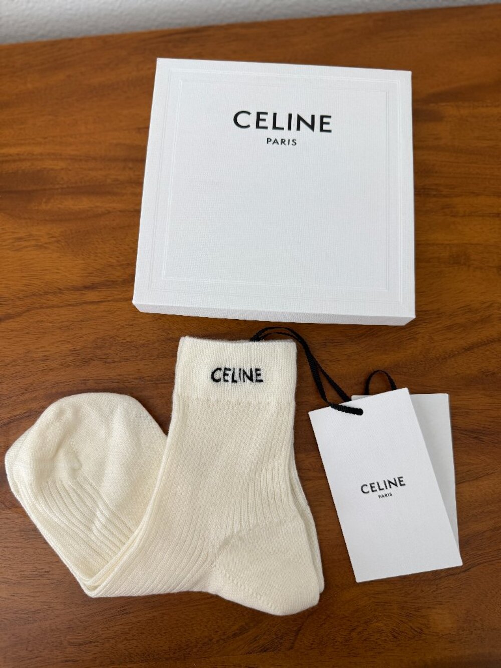 NWT Celine Socks In Off-White